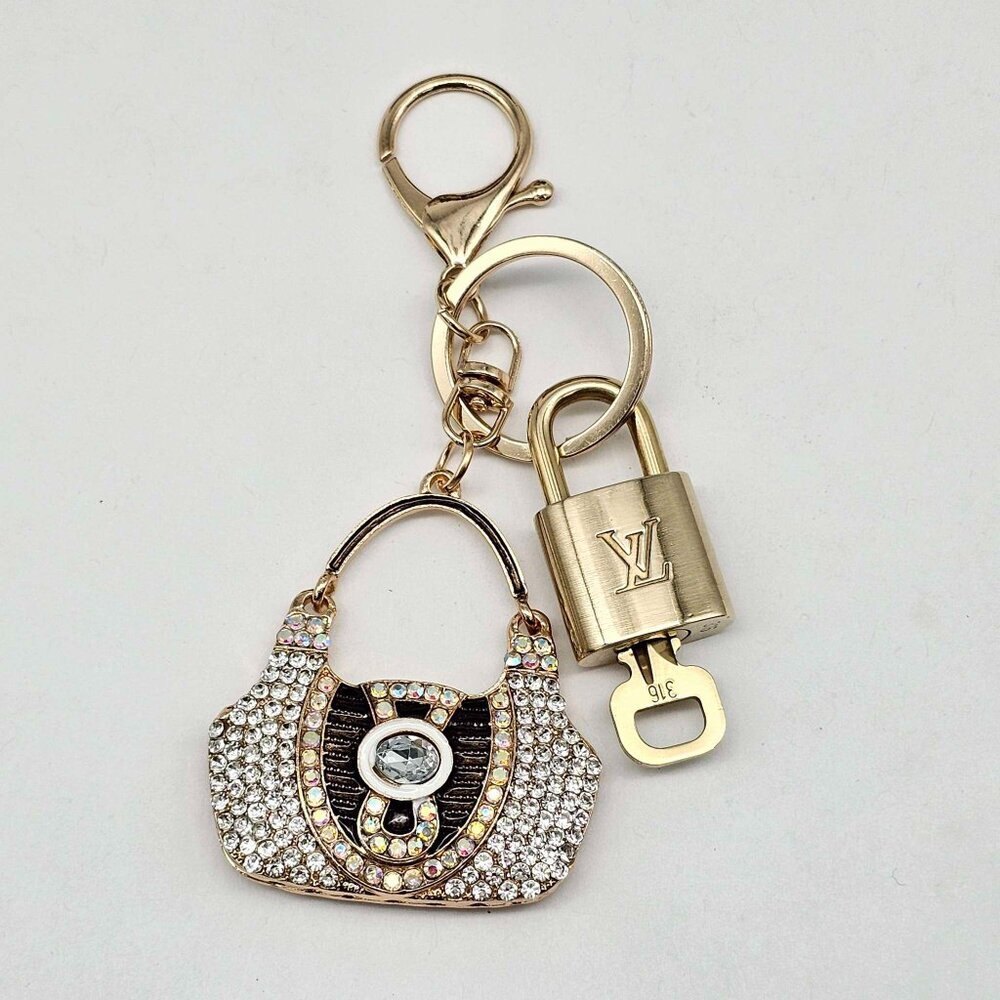 Authentic Louis Vuitton Lock & Key Gold ✨ Unbranded Keychain Bag Charm LV